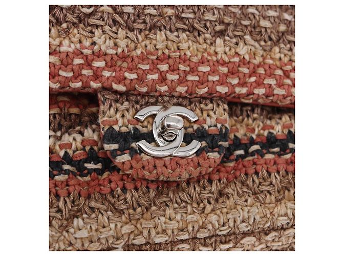 CHANEL Matelasse 25 Chain Shoulder Bag Raffia Multicolor Silver CC Auth 190691SM Argento Multicolore - vista 14