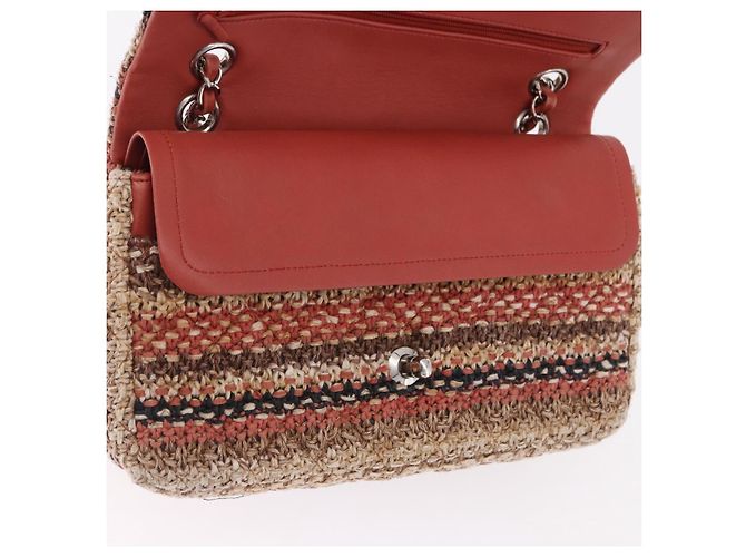 CHANEL Matelasse 25 Chain Shoulder Bag Raffia Multicolor Silver CC Auth 190691SM Argento Multicolore - vista 17