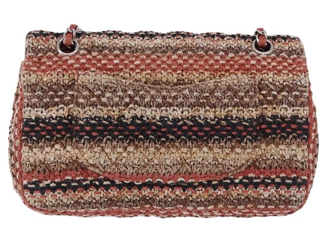 CHANEL Matelasse 25 Chain Shoulder Bag Raffia Multicolor Silver CC Auth 190691SM Argento Multicolore - vista 3