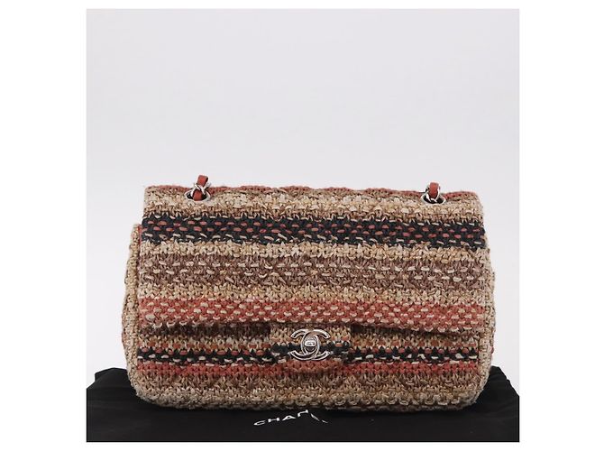 CHANEL Matelasse 25 Chain Shoulder Bag Raffia Multicolor Silver CC Auth 190691SM Argento Multicolore - vista 31