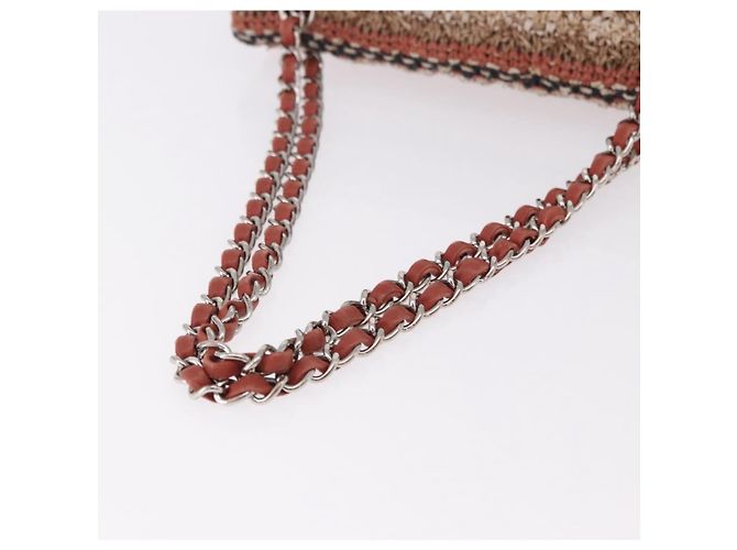 CHANEL Matelasse 25 Chain Shoulder Bag Raffia Multicolor Silver CC Auth 190691SM Argento Multicolore - vista 7