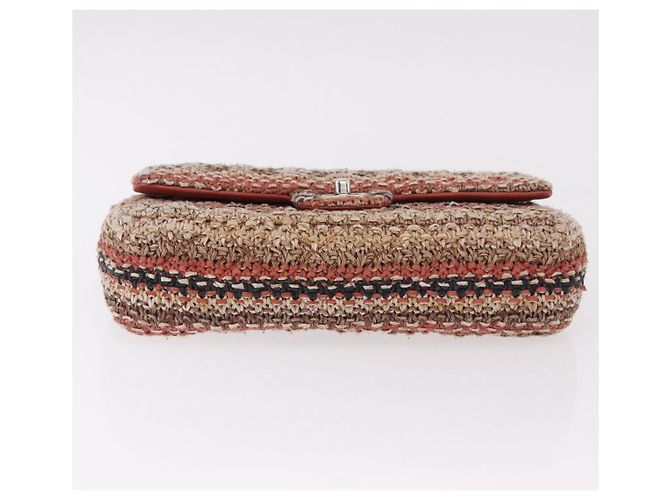 CHANEL Matelasse 25 Chain Shoulder Bag Raffia Multicolor Silver CC Auth 190691SM Argento Multicolore - vista 9