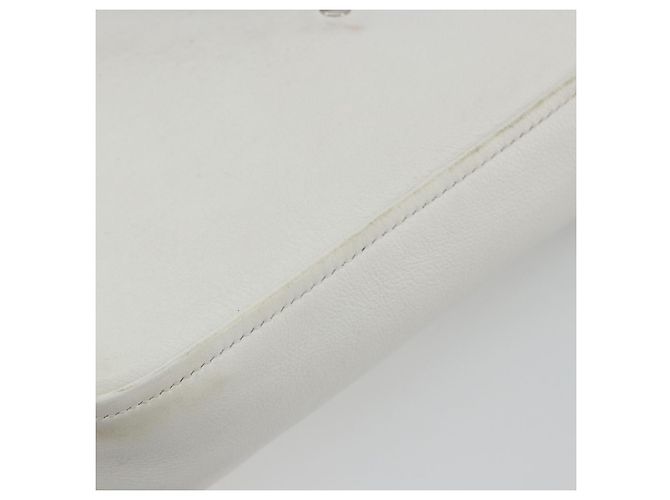 Borsa Duffel Triangle BALENCIAGA in pelle 2way Bianco Argento 527272 Auth bs35637A - vista 14