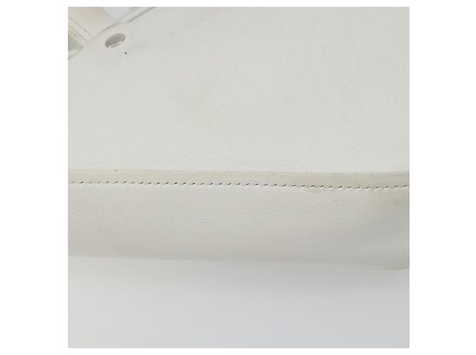 Borsa Duffel Triangle BALENCIAGA in pelle 2way Bianco Argento 527272 Auth bs35637A - vista 15