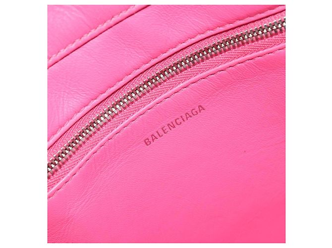 Borsa Duffel Triangle BALENCIAGA in pelle 2way Bianco Argento 527272 Auth bs35637A - vista 20