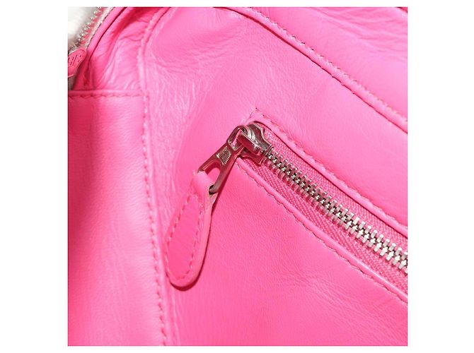 Borsa Duffel Triangle BALENCIAGA in pelle 2way Bianco Argento 527272 Auth bs35637A - vista 24
