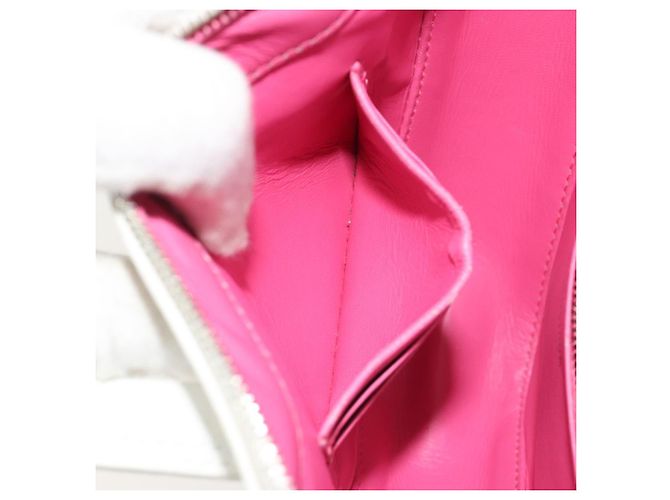 Borsa Duffel Triangle BALENCIAGA in pelle 2way Bianco Argento 527272 Auth bs35637A - vista 26