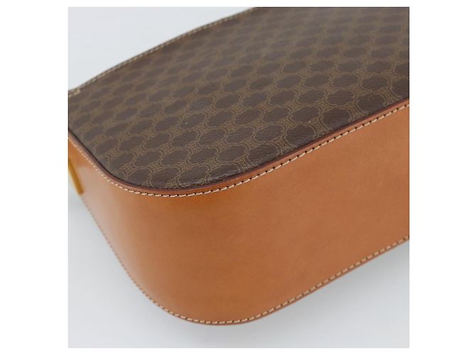 16 Céline Borsa a Spalla CELINE Macadam Canvas PVC Pelle Marrone Oro Auth BA14393 D'oro - vista 13