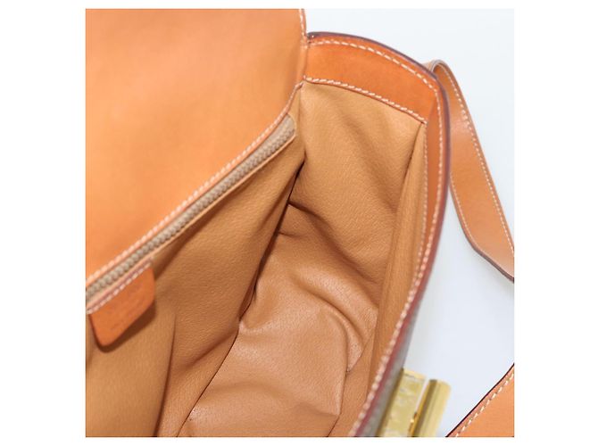 16 Céline Borsa a Spalla CELINE Macadam Canvas PVC Pelle Marrone Oro Auth BA14393 D'oro - vista 18