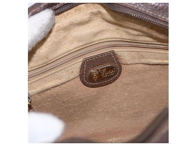 Borsa a Spalla GUCCI GG Supreme PVC Beige Oro 001 067 1283 Auth 190345 D'oro - vista 16