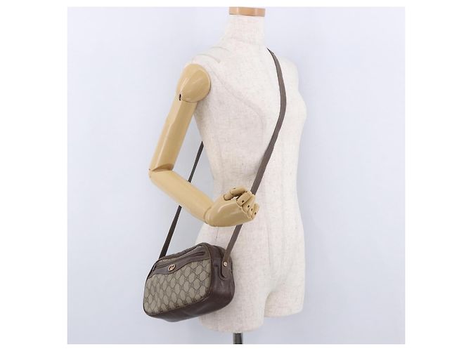 Borsa a Spalla GUCCI GG Supreme PVC Beige Oro 001 067 1283 Auth 190345 D'oro - vista 23