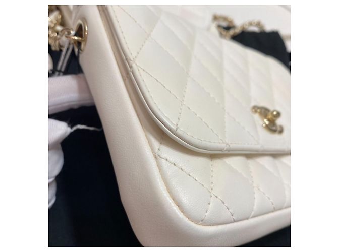 Chanel Lambskin Quilted Side-Packs bianco - vista 13