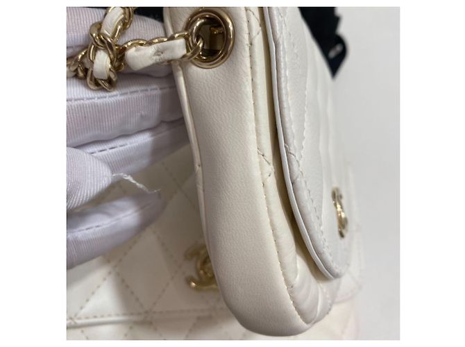 Chanel Lambskin Quilted Side-Packs bianco - vista 19