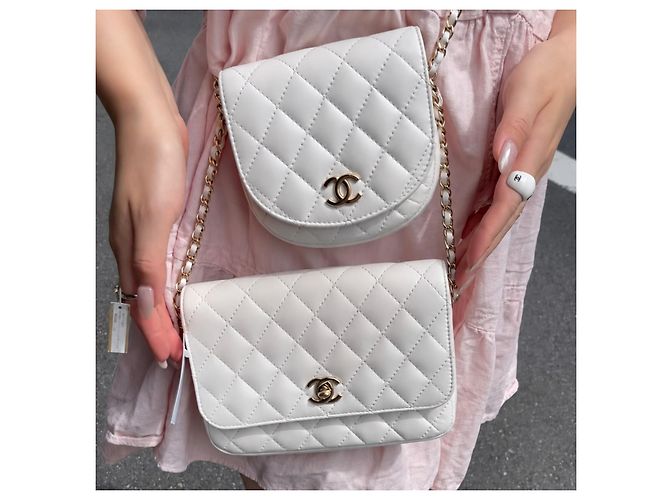 Chanel Lambskin Quilted Side-Packs bianco - vista 20