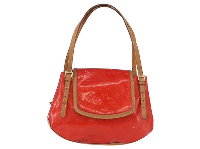 LOUIS VUITTON Monogram Vernis Biscayne Bay GM Bag Rouge M91287 LV Auth BA14386 Rosso - vista 13
