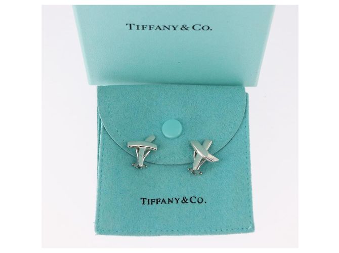 Autre Marque Orecchini TIFFANY&Co. Paloma Picasso Graffiti X Argento Ag925 Auth SW2552 - vista 15