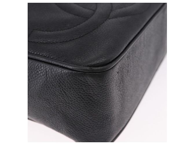 Borsa a tracolla CHANEL Trip Luco co in pelle nera e oro CC Auth ka5247 Nero D'oro - vista 11