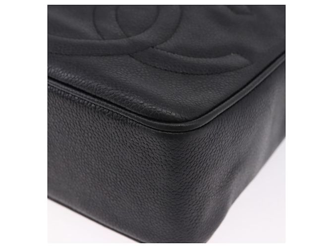 Borsa a tracolla CHANEL Trip Luco co in pelle nera e oro CC Auth ka5247 Nero D'oro - vista 12
