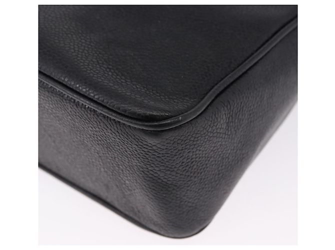 Borsa a tracolla CHANEL Trip Luco co in pelle nera e oro CC Auth ka5247 Nero D'oro - vista 14
