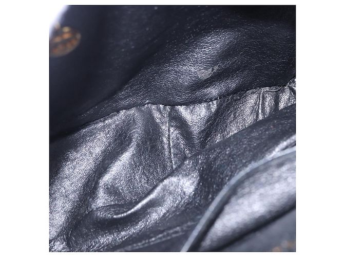 Borsa a tracolla CHANEL Trip Luco co in pelle nera e oro CC Auth ka5247 Nero D'oro - vista 17