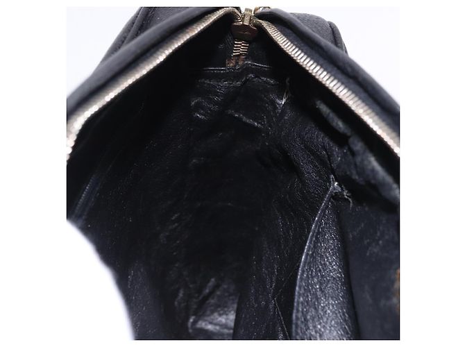 Borsa a tracolla CHANEL Trip Luco co in pelle nera e oro CC Auth ka5247 Nero D'oro - vista 18