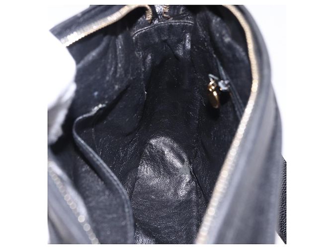 Borsa a tracolla CHANEL Trip Luco co in pelle nera e oro CC Auth ka5247 Nero D'oro - vista 19