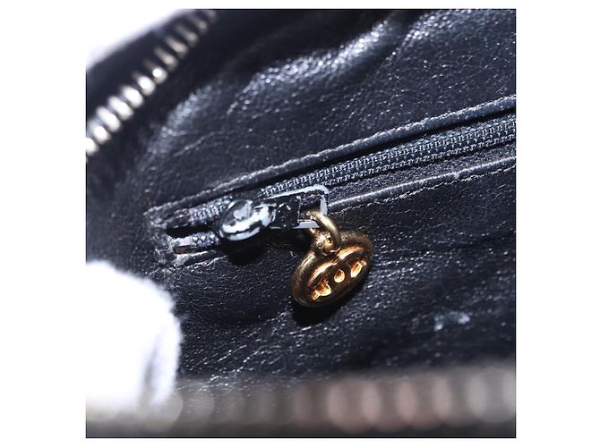 Borsa a tracolla CHANEL Trip Luco co in pelle nera e oro CC Auth ka5247 Nero D'oro - vista 22