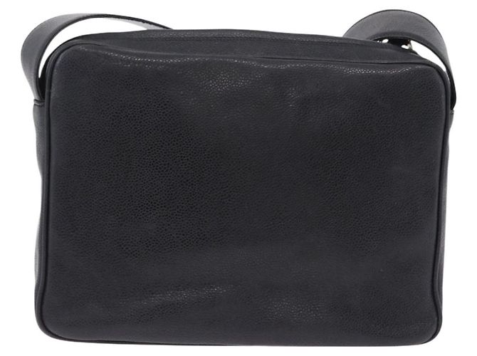 Borsa a tracolla CHANEL Trip Luco co in pelle nera e oro CC Auth ka5247 Nero D'oro - vista 3