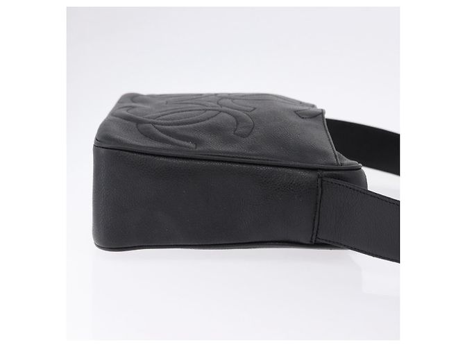 Borsa a tracolla CHANEL Trip Luco co in pelle nera e oro CC Auth ka5247 Nero D'oro - vista 4
