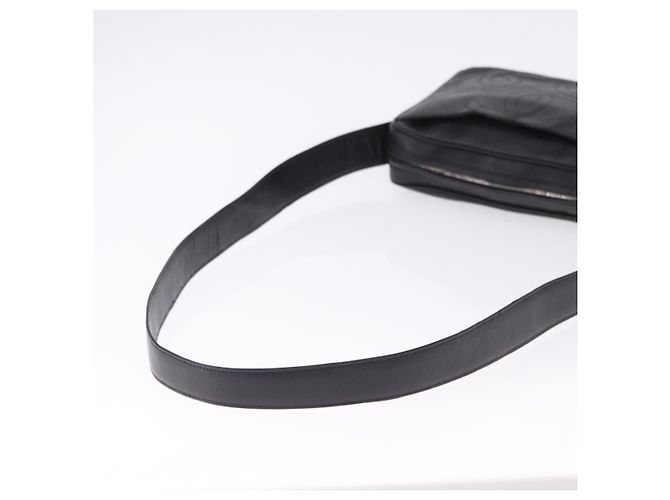Borsa a tracolla CHANEL Trip Luco co in pelle nera e oro CC Auth ka5247 Nero D'oro - vista 7