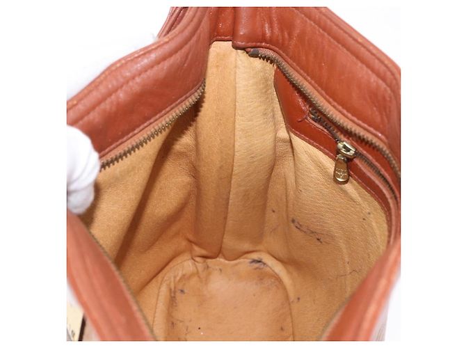 Borsa a Spalla MCM Vicetos Logogram PVC Pelle Marrone Oro Auth 192237 D'oro - vista 20