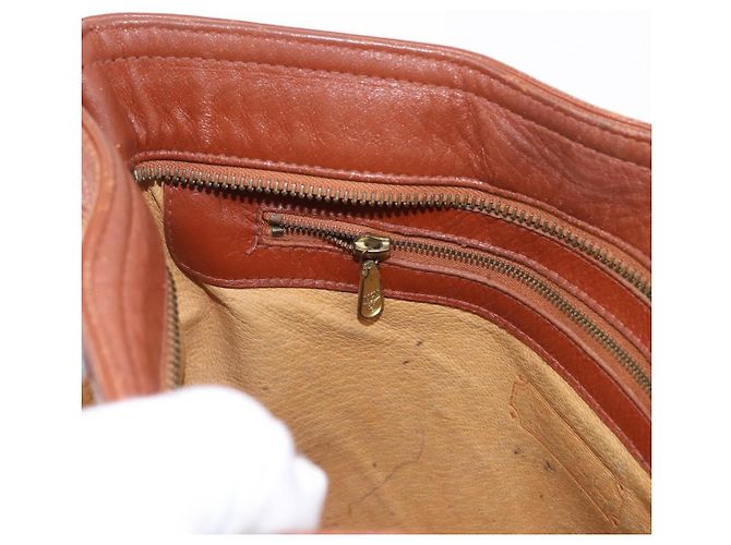 Borsa a Spalla MCM Vicetos Logogram PVC Pelle Marrone Oro Auth 192237 D'oro - vista 21