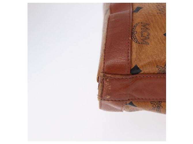 Borsa a Spalla MCM Vicetos Logogram PVC Pelle Marrone Oro Auth 192237 D'oro - vista 5