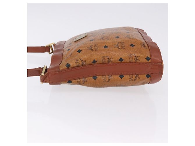 Borsa a Spalla MCM Vicetos Logogram PVC Pelle Marrone Oro Auth 192237 D'oro - vista 6