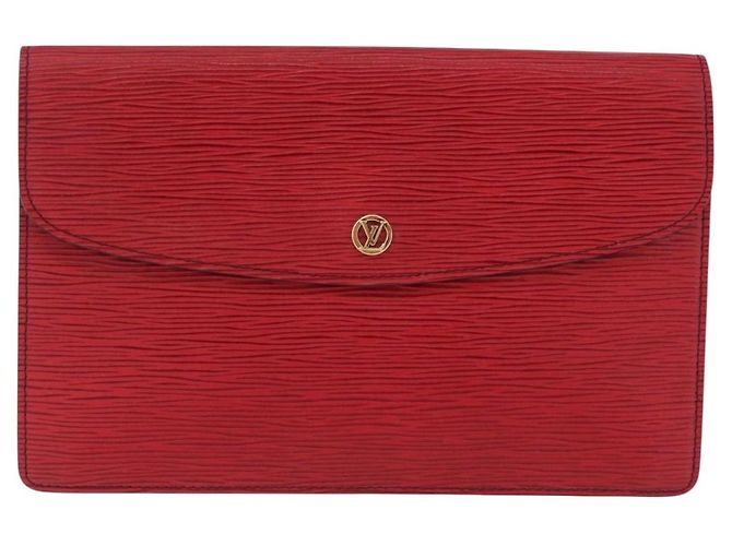 LOUIS VUITTON Epi Montaigne 27 Clutch Rosso M52657 LV Auth 191784A - vista 13