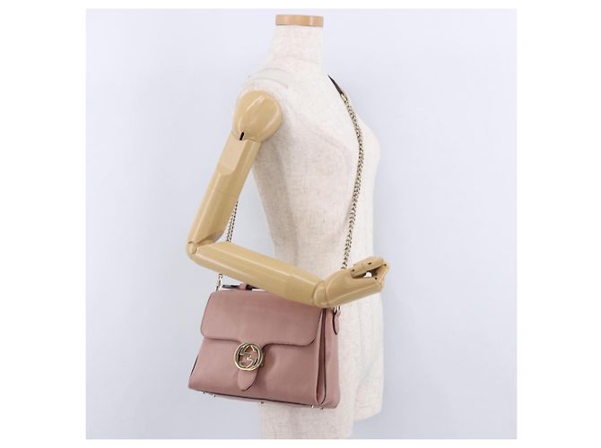 GUCCI Borsa a Mano Interlocking in Pelle 2way Outlet Oro Rosa 510302 Auth ka5225 D'oro - vista 28
