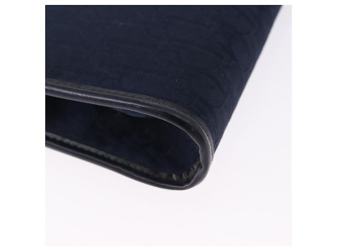 Borsa a tracolla con catena in tela Christian Dior Trotter Navy Gold Auth BA14376 D'oro Blu navy - vista 12