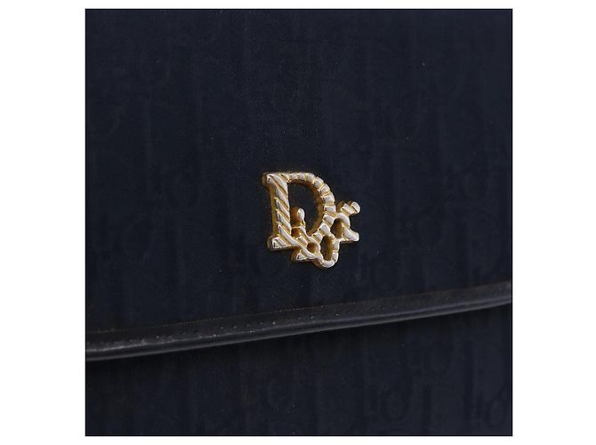 Borsa a tracolla con catena in tela Christian Dior Trotter Navy Gold Auth BA14376 D'oro Blu navy - vista 14