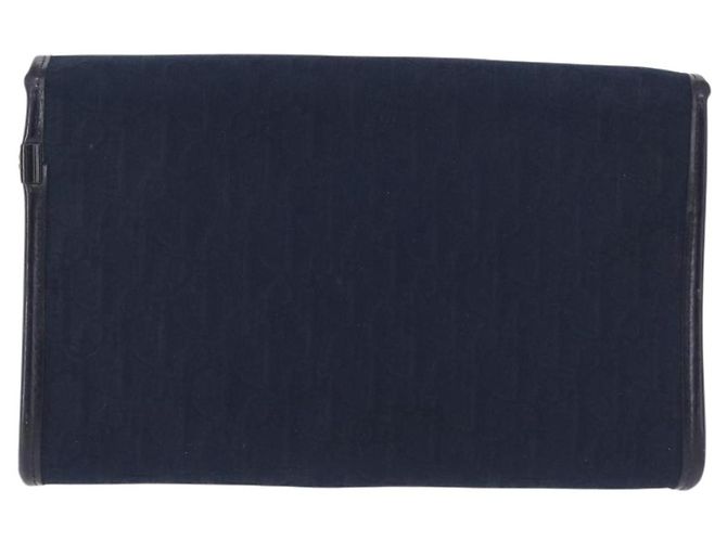 Borsa a tracolla con catena in tela Christian Dior Trotter Navy Gold Auth BA14376 D'oro Blu navy - vista 3