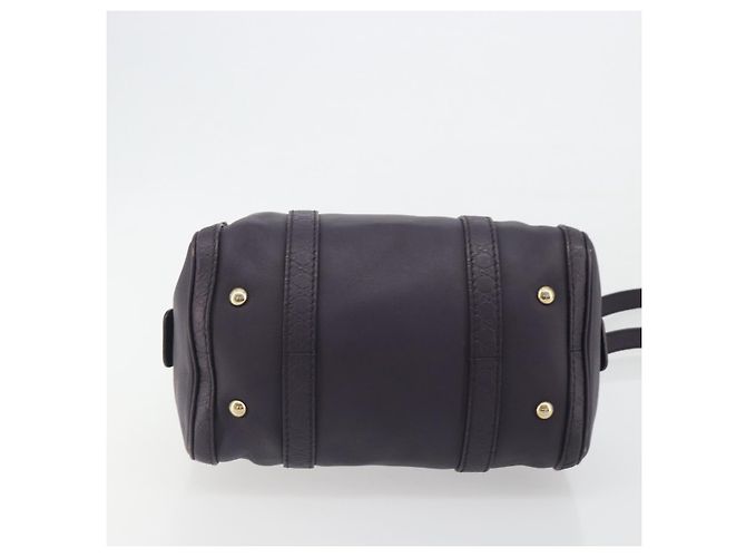 Bolsa Boston GUCCI GG Canvas Guccissima Couro Roxo Ouro 269876 Auth 190349A Dourado - vista 11