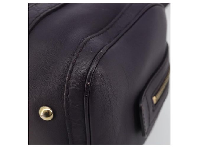 Bolsa Boston GUCCI GG Canvas Guccissima Couro Roxo Ouro 269876 Auth 190349A Dourado - vista 12