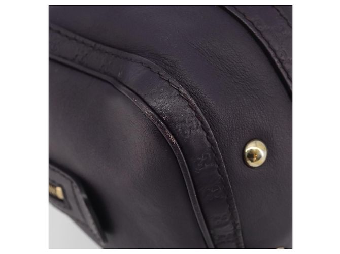 Bolsa Boston GUCCI GG Canvas Guccissima Couro Roxo Ouro 269876 Auth 190349A Dourado - vista 13