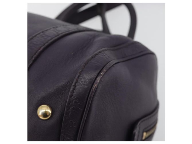 Bolsa Boston GUCCI GG Canvas Guccissima Couro Roxo Ouro 269876 Auth 190349A Dourado - vista 14