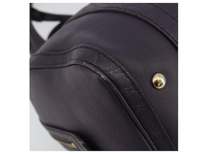 Bolsa Boston GUCCI GG Canvas Guccissima Couro Roxo Ouro 269876 Auth 190349A Dourado - vista 15
