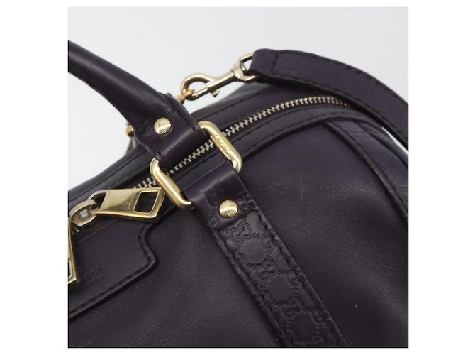 Bolsa Boston GUCCI GG Canvas Guccissima Couro Roxo Ouro 269876 Auth 190349A Dourado - vista 16