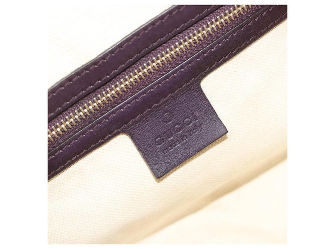 Bolsa Boston GUCCI GG Canvas Guccissima Couro Roxo Ouro 269876 Auth 190349A Dourado - vista 18
