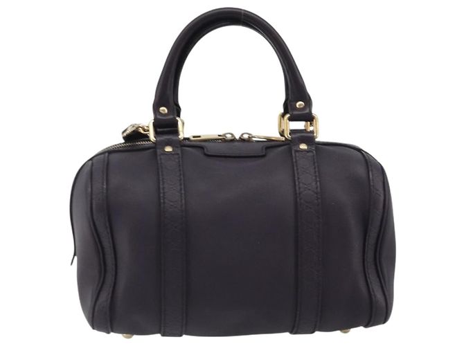Bolsa Boston GUCCI GG Canvas Guccissima Couro Roxo Ouro 269876 Auth 190349A Dourado - vista 2