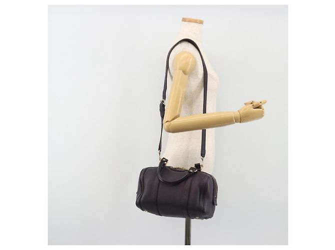 Bolsa Boston GUCCI GG Canvas Guccissima Couro Roxo Ouro 269876 Auth 190349A Dourado - vista 25