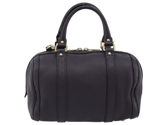 Bolsa Boston GUCCI GG Canvas Guccissima Couro Roxo Ouro 269876 Auth 190349A Dourado - vista 3