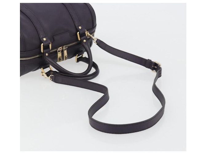 Bolsa Boston GUCCI GG Canvas Guccissima Couro Roxo Ouro 269876 Auth 190349A Dourado - vista 9